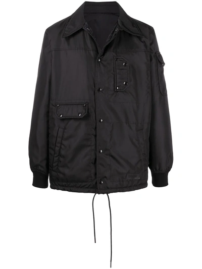 Shop Givenchy Reversible Windbreaker Shirt Jacket In Black