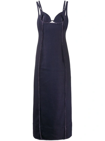 Shop Jacquemus Valerie Bra-detail Dress In Blue