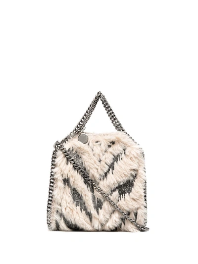 Shop Stella Mccartney Faux Fur Falabella Bag In Neutrals