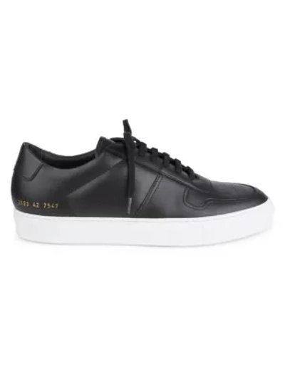 Shop Common Projects Men's Bball Leather Low-top Sneakers In Black