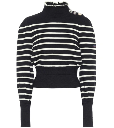 Shop Marc Jacobs X Armor-lux Striped Virgin Wool Sweater In Blue