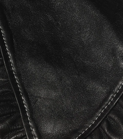 Shop Ganni Leather Collar In Black