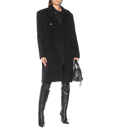 Shop Balenciaga Knife Shark Over-the-knee Leather Boots In Black