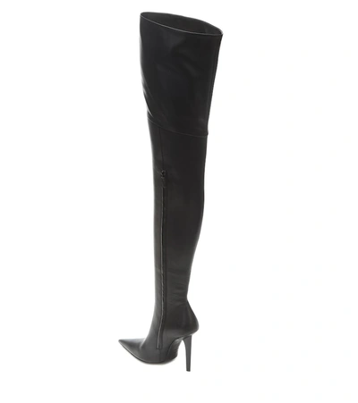 Shop Balenciaga Knife Shark Over-the-knee Leather Boots In Black