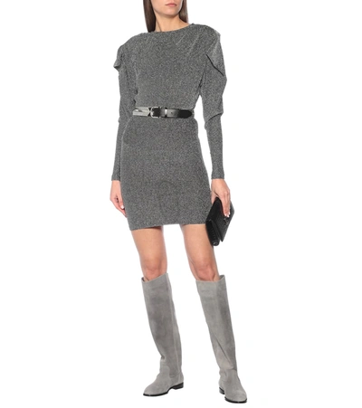 Shop Jimmy Choo Bree Suede Knee-high Boots In Grey