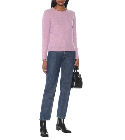 Shop Apc Léonie Wool Sweater In Purple