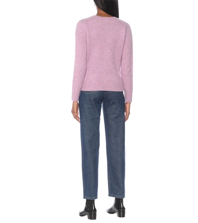Shop Apc Léonie Wool Sweater In Purple
