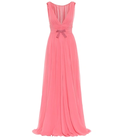 Shop Giambattista Valli Silk Georgette Gown In Pink
