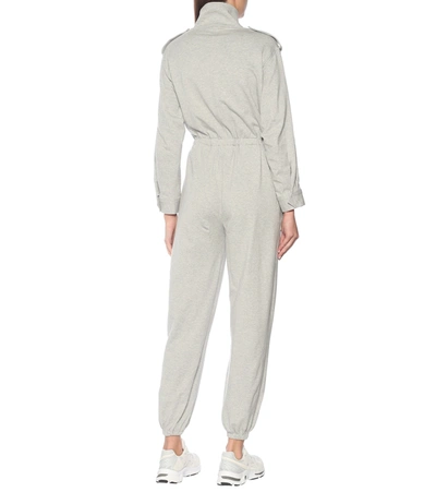 Shop Norma Kamali Turtle Stretch-cotton Jumpsuit In Grey