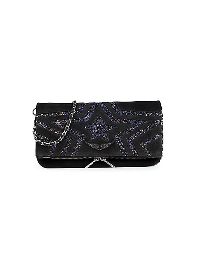 Zadig Voltaire Women s Rock Star Glitter Shoulder Bag In Black ModeSens
