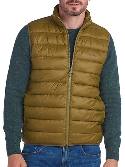 Shop Barbour Stand Collar Puffer Vest In Forest Green