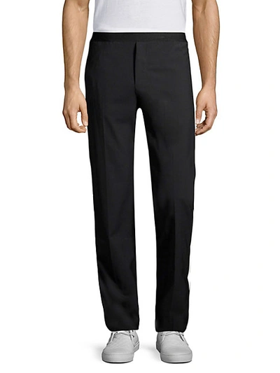 Shop Helmut Lang Side Stripe Trousers In Black White