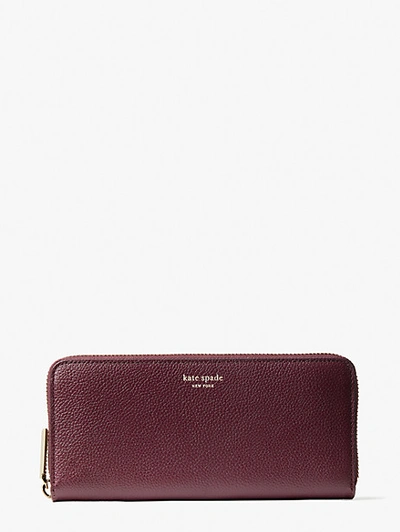 Shop Kate Spade Margaux Slim Continental Wallet In Deep Cherry