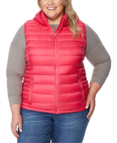 Shop 32 Degrees Plus Size Hooded Packable Water-resistant Puffer Vest, Created For Macy's In Jazzy