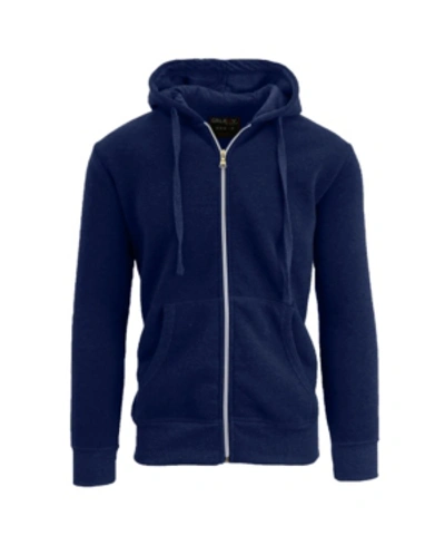Shop Galaxy By Harvic Men's Full Zip Fleece Hooded Sweatshirt In Navy