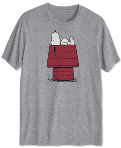 Shop Hybrid Snoopy Doghouse Men's Graphic T-shirt In Grey