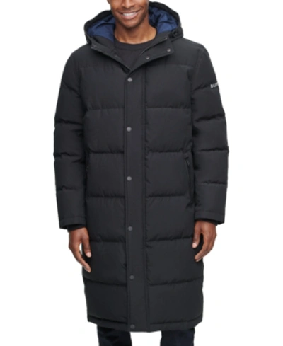 Shop Dkny Long Hooded Parka Men's Jacket, Created For Macy's In Black