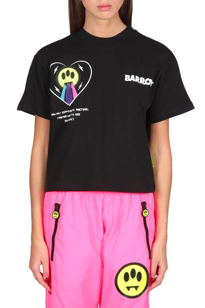 Barrow Smiley Print T-shirt In Nero