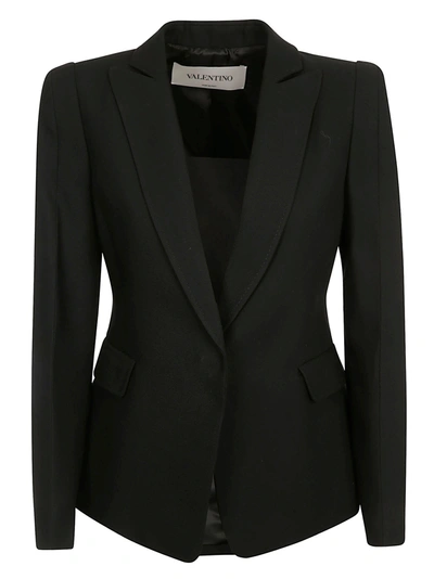 Shop Valentino One Buttoned Blazer In Black