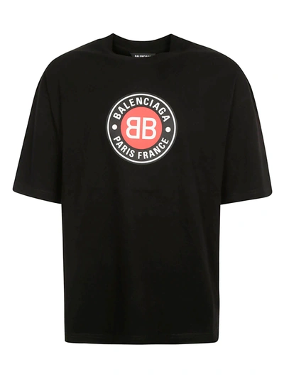 Shop Balenciaga Classic Logo Printed T-shirt In Black