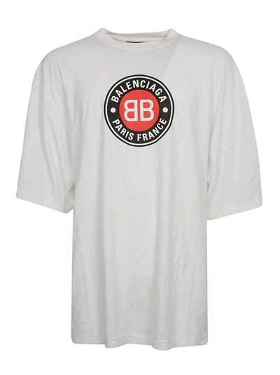 Shop Balenciaga Classic Logo Printed T-shirt In White