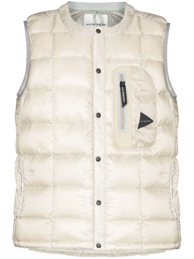 Shop And Wander Reflective-detail Padded Gilet In Neutrals