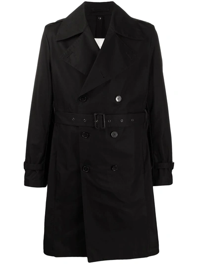 Shop Mackintosh St Andrews Belted Trench Coat In Black