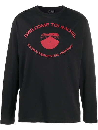 Shop Raf Simons Welcome To Rachel Long-sleeved T-shirt In Black
