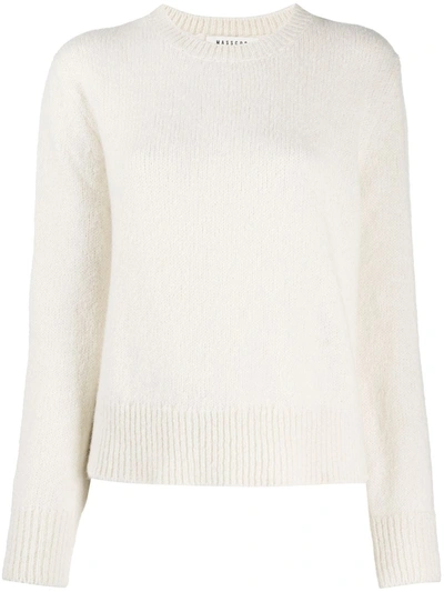 Shop Masscob Fitted Knitted Jumper In White