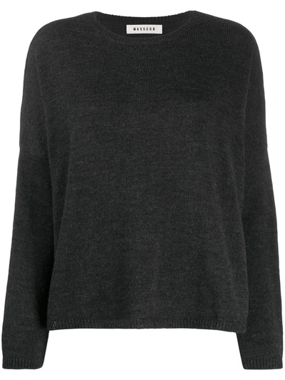 Shop Masscob Fitted Knitted Jumper In Black