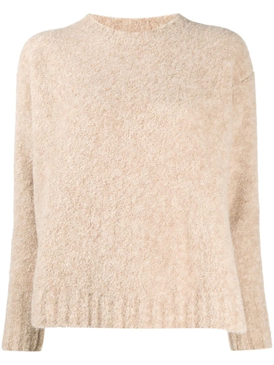 Shop Masscob Fitted Knitted Jumper In Neutrals