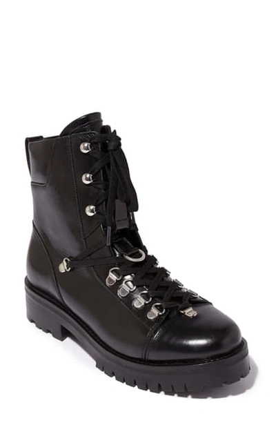 Shop Allsaints Franka Lace-up Hiker Boot In Black Leather/ Black