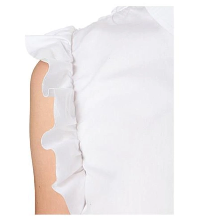 Shop Simone Rocha Frilled Cotton Shirt In White