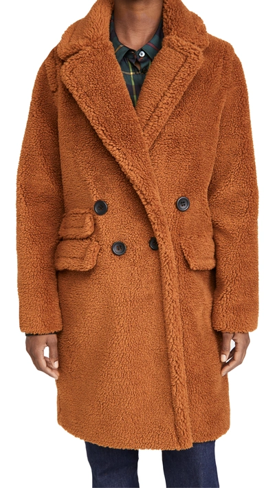 Shop Adrienne Landau Faux Fur Teddy Coat In Brown