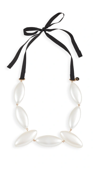 Shop Jw Anderson Oval Resin Pearl Necklace In Off White