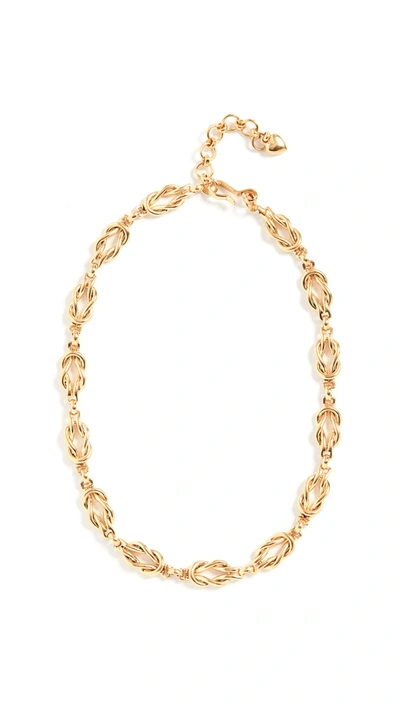 Shop Brinker & Eliza Love Knot Necklace In Yellow Gold
