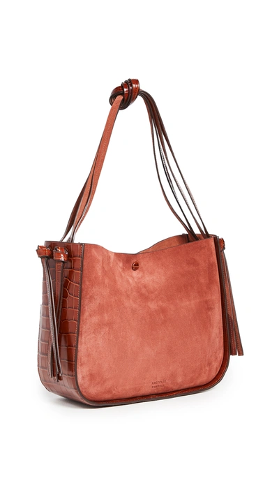 Shop Loeffler Randall Marnie Turned Out Tote With Knot In Chestnut