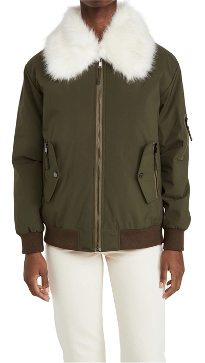 Shop Adrienne Landau Faux Fur Jacket In Green