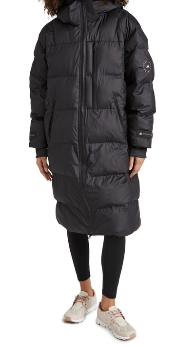 Shop Adidas By Stella Mccartney Long Puffer Jacket In Black