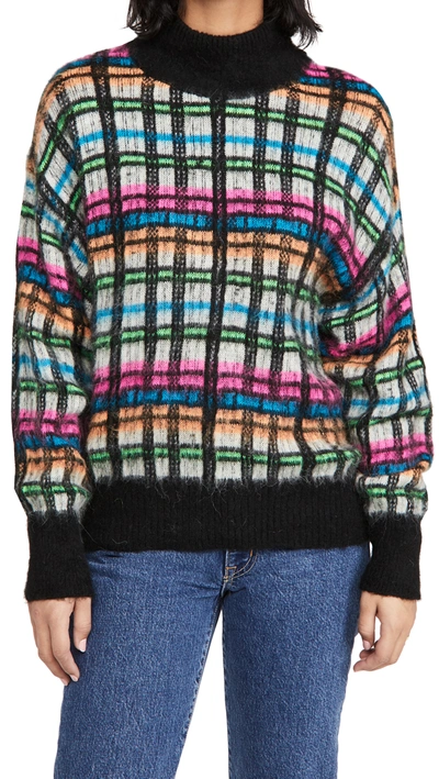 Shop Essentiel Antwerp Brushed Tartan Pullover In Off White