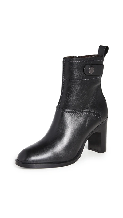 Shop See By Chloé Annia Block Heel Ankle Boots In Nero