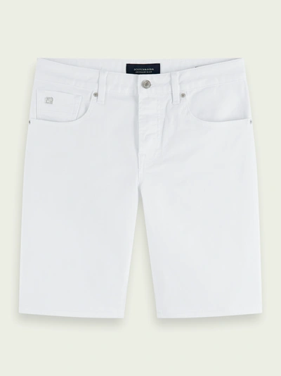 Shop Scotch & Soda Ralston Slim Fit Garment Dyed Denim Short In White