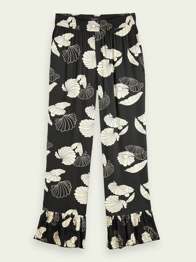 Shop Scotch & Soda Longer Length High Rise Pyjama Pants In Black