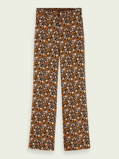 Shop Scotch & Soda Edie - High Rise Wide Leg Pants In Brown