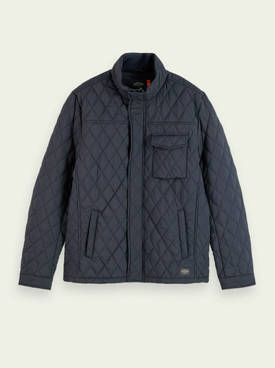 Shop Scotch & Soda Shorter Length Quilted Jacket In Black