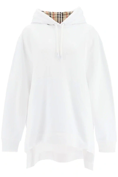Shop Burberry Aurore Sweatshirt In Organic Cotton In White,beige,black