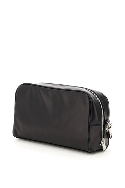 Shop Saint Laurent Pouch Room In Leather In Black