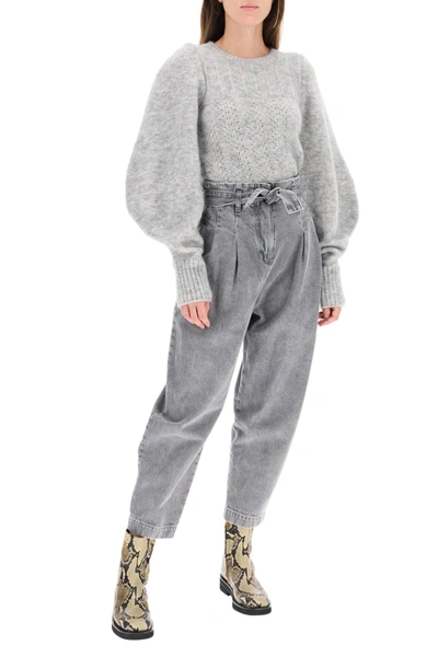 Shop Wandering Sweater With Balloon Sleeves In Grey