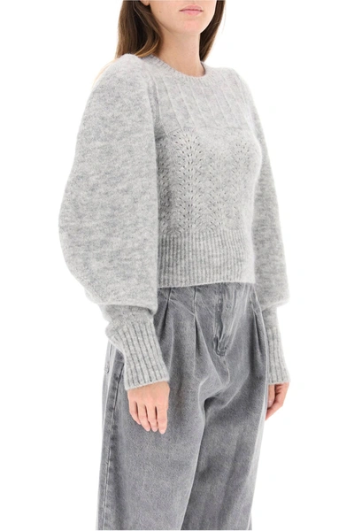 Shop Wandering Sweater With Balloon Sleeves In Grey