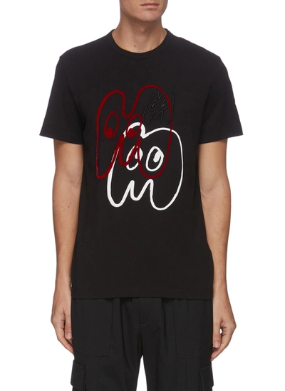 Shop Moncler 'maglia' Graphic Print T-shirt In Black